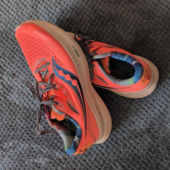 Saucony Ride 15 Orange Athletic Running Shoes Size 9 - Picture 4 of 5